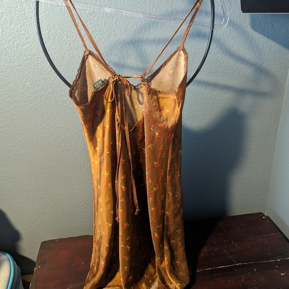 Wild Fable Lace Trim Slip Dress Copper Cherries - Picture 2 of 6